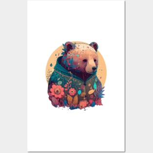 Colorful Cozy Coat Bear Posters and Art